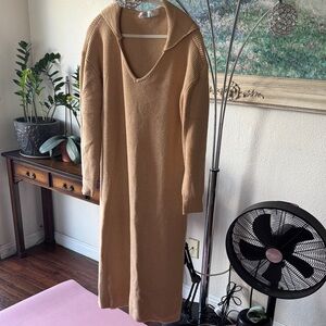 Free people beach- Tan Knit Sweater Dress